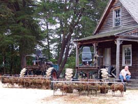 Workers take a break during the October cranberry harvest at Double Trouble State Park in Ocean County, NJ