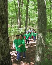 Childrens' Nature hike through the forest. Photo courtesy FREC